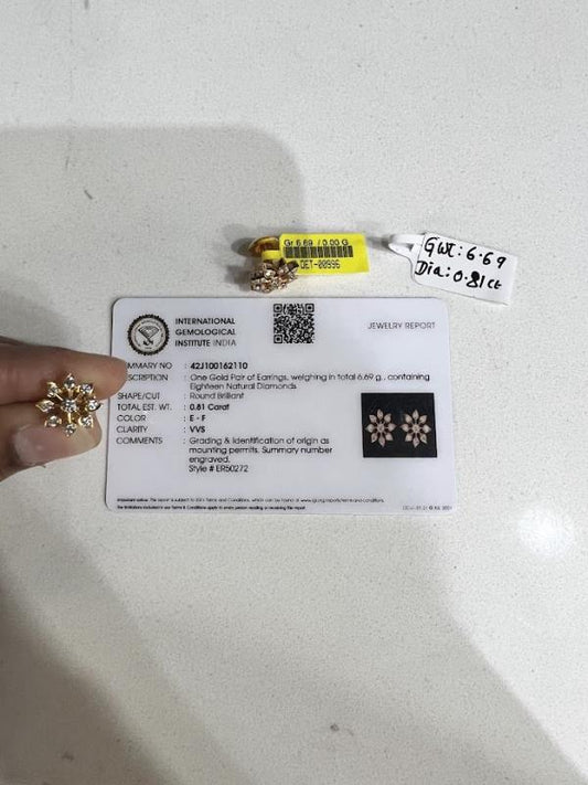 DIAMOND-EAR TOPS,18K (DET-00996)