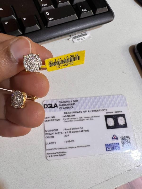 DIAMOND-EAR TOPS,18K (DET-00765)