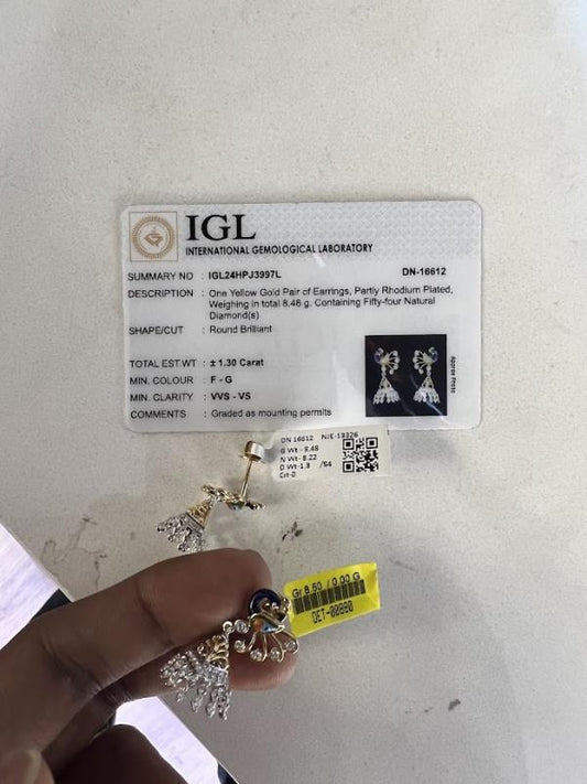 DIAMOND-EAR TOPS,18K (DET-00880)