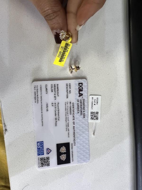 DIAMOND-EAR TOPS,18K (DET-00952)