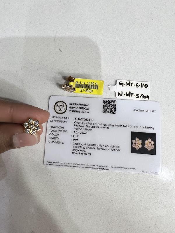 DIAMOND-EAR TOPS,18K (DET-00994)