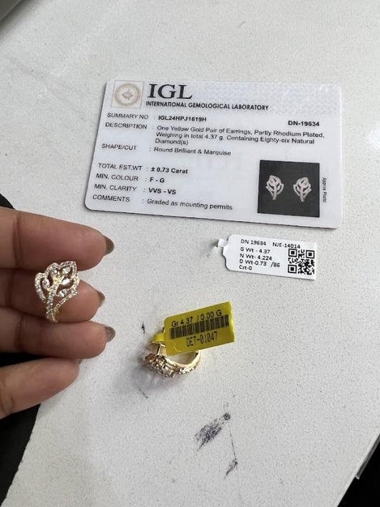 DIAMOND-EAR TOPS,18K (DET-01047)