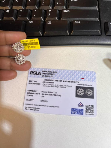 DIAMOND-EAR TOPS,18K (DET-00807)