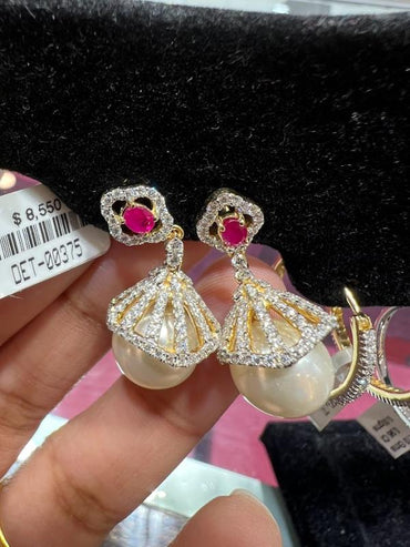 DIAMOND-EAR TOPS,18K (DET-00375)