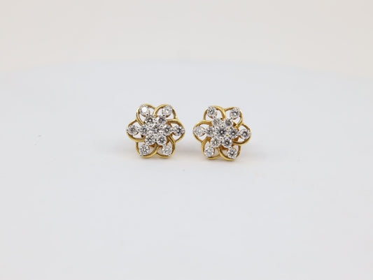DIAMOND-EAR TOPS,18K (DET-00757)