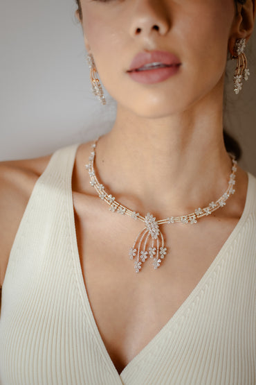 ROSE GOLD DIMAOND NECKLACE SET