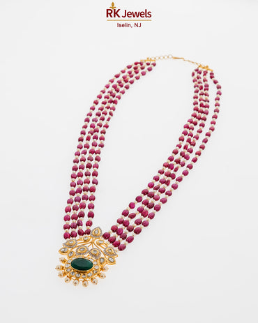 POLKI, DIAMONDS & EMERALD RUBY MALA