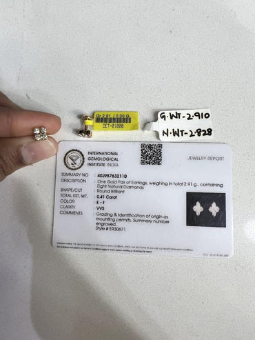 DIAMOND-EAR TOPS,18K (DET-01000)