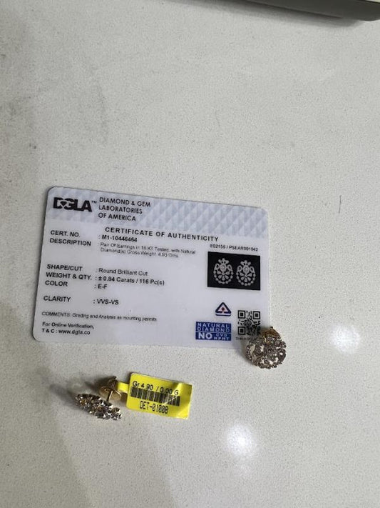 DIAMOND-EAR TOPS,18K (DET-01008)