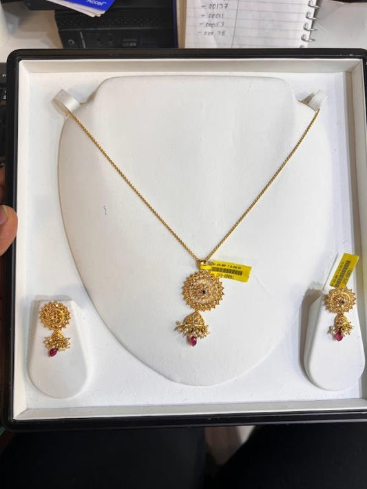 DIAMOND-PENDANT SET,22K (DPS-00091)