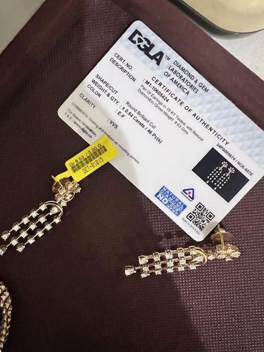 DIAMOND-EAR TOPS,18K (DET-01015)