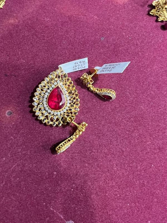 DIAMOND-PENDANT SET,22K (DPS-00088)