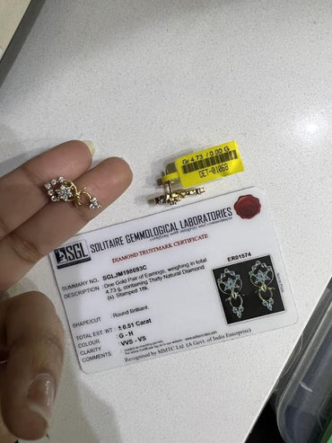 DIAMOND-EAR TOPS,18K (DET-01068)