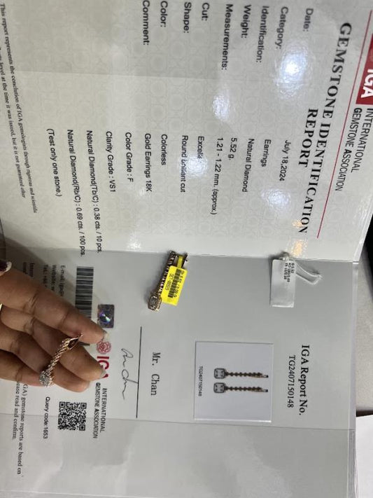 DIAMOND-EAR TOPS,18K (DET-00929)