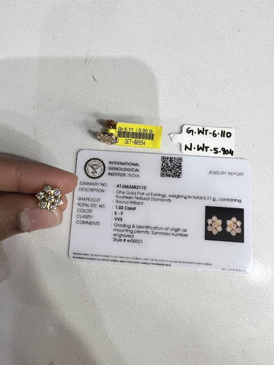 DIAMOND-EAR TOPS,18K (DET-00994)