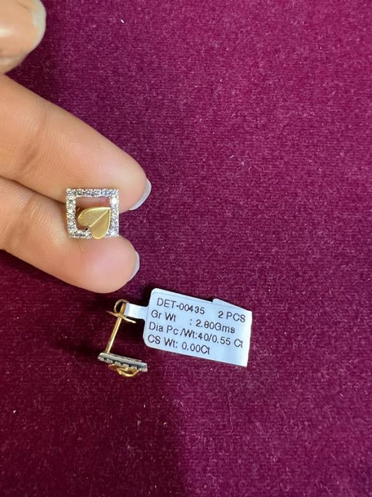 DIAMOND-EAR TOPS,18K (DET-00435)